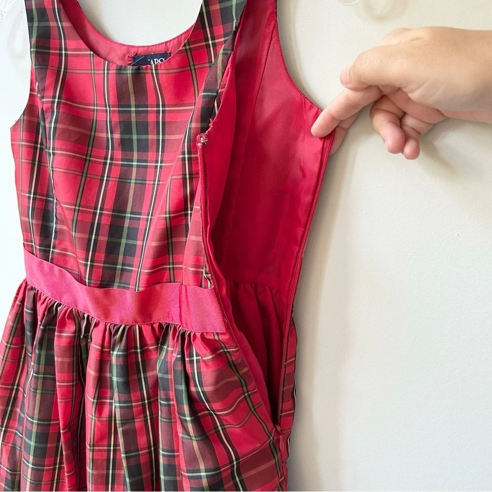 Chaps girls plaid taffeta Christmas winter dress